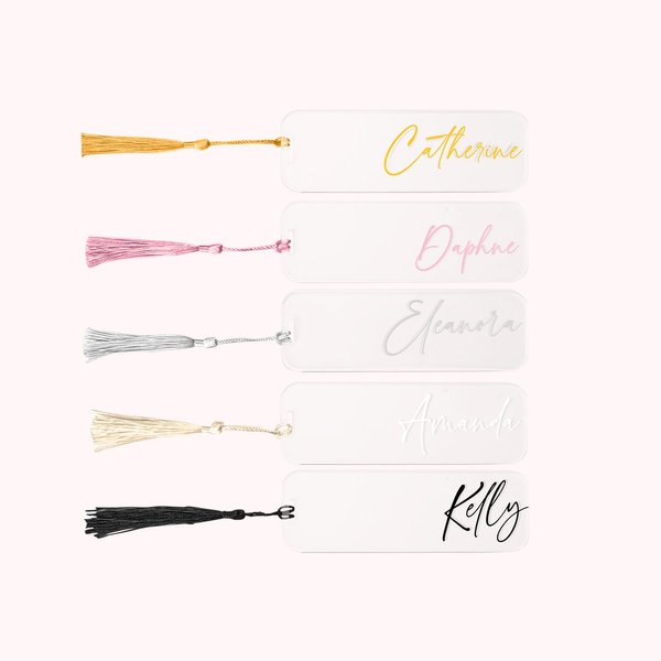 Clear Acrylic Bookmark with Tassel