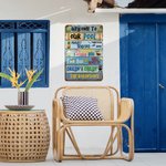 Personalized Colorful Welcome Grilling Chilling Metal Sign with Name and Place Wall Art Home Decoration Summer Party Housewarming Gift for Family