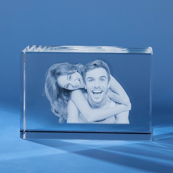 Henkilökohtainen 3D Crystal Photo kaiverrettu lahja pariskunnalle