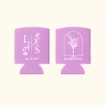 Personalized Birth Flower Beer Can Cooler for Wedding