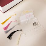 Personalized Clear Acrylic Bookmark with Tassel for Book Lovers