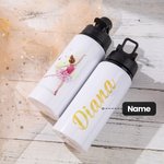 Botella de agua de acero inoxidable de calidad alimentaria con asa y nombre Personalizada Ballet Girl 20oz Regalo de cumpleaños de vuelta al cole para