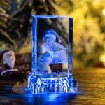 Personalized Baby's First Christmas 3D Engraved Photo Crystal