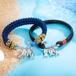 Anzuelo personalizado Náutica pulsera tejida con 1-10 nombres grabados Día del Padre Cumpleaños Regalo para los hombres