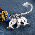 Anzuelo personalizado Náutica pulsera tejida con 1-10 nombres grabados Día del Padre Cumpleaños Regalo para los hombres