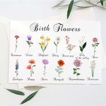 Personalized Family Birth Month Flower Bouquet Frame with 1-12 Names Mother's Day Birthday Gift for Mother Grandma