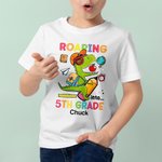 Gepersonaliseerd Dinosaurussen Eten Appel Kinderdagverblijf tot 6e klas Kinderen T Shirt
