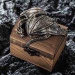 Cassetta del tesoro del drago personalizzata Scatola portagioie in legno con nome Regalo di matrimonio e fidanzamento per la coppia