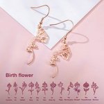 Gepersonaliseerde geboorte bloem bengelen oorbellen Gifts for Her