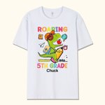 Gepersonaliseerd Dinosaurussen Eten Appel Kinderdagverblijf tot 6e klas Kinderen T Shirt