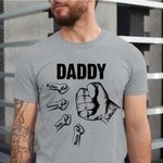 Personalized Bro Fists Bump 100% Cotton T-shirt with 1-16 Names Birthday Father's Day Gift for Grandpa Dad