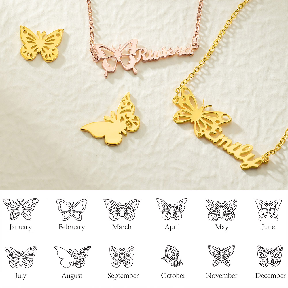 Butterfly name necklace Clearance