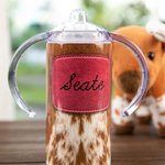 Personalized Cow Hide Sippy Cup with Name