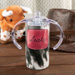Personalized Cow Hide Sippy Cup with Name