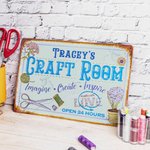 Personalized Craft Room Metal Name Sign for Sculptors Artists Wall Decor