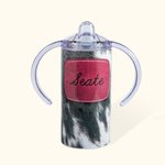 Personalized Cow Hide Sippy Cup with Name