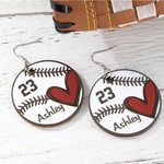 Orecchini personalizzati con nome e numero per il Baseball Softball