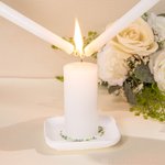 Personalized Wedding Unity Candle Set with Candle Holders and Plate