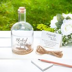 Personalized Message in a Glass Bottle Wedding Guest Book with Couple Names and Card Wedding Decor