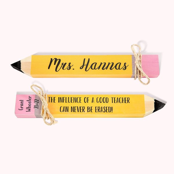 Personalised Wooden Pencil Teacher Name Plate Classroom Decor Teacher Gift