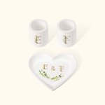 Personalized Wedding Unity Candle Set with Candle Holders and Plate