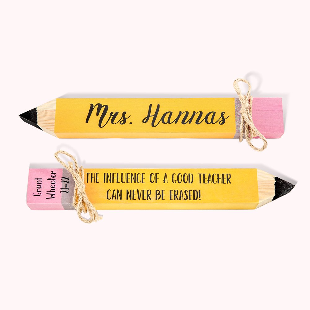 Personalized Wooden Pencil Teacher Name Plate Classroom Decor Teacher