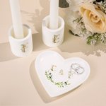 Personalized Wedding Unity Candle Set with Candle Holders and Plate