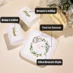 Personalized Wedding Unity Candle Set with Candle Holders and Plate