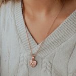 Collier Coeur Personnalisé Bijoux Raffinés en Zircon Cadeau d'Anniversaire pour Femme Couple