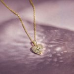 Collier Coeur Personnalisé Bijoux Raffinés en Zircon Cadeau d'Anniversaire pour Femme Couple