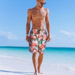 Personalized Face Photo Fruits Flamingo Palm Quick Dry Men's Swim Trunk Summer Vacation Essentials Father's Day Birthday Gift for Him