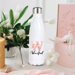 Botella Floral de Acero Inoxidable Personalizada con Nombre