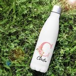 Botella Floral de Acero Inoxidable Personalizada con Nombre