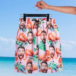 Personalized Face Photo Fruits Flamingo Palm Quick Dry Men's Swim Trunk Summer Vacation Essentials Father's Day Birthday Gift for Him