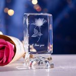 Personalized 3D Rose Crystal GLASS Light Bases for Valentine's Day Gift