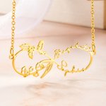 Personalized 2 Birth Flowers and 2 Names Infinity Necklace Gift for Her
