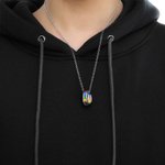 Personalized LGBT Pride Rainbow Double Rings Pendant Necklace