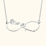 Personalized Birth Flower and Name Infinity Necklace Gift for Her