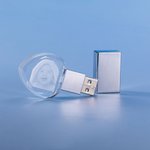 Personalized 3D Crystal Photo Rectangle Heart Laser Engraved USB Disk