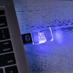 Personalized 3D Crystal Photo Rectangle Heart Laser Engraved USB Disk