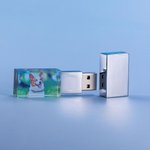 Personalized 3D Crystal Photo Rectangle Heart Laser Engraved USB Disk