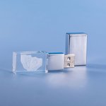 Personalized 3D Crystal Photo Rectangle Heart Laser Engraved USB Disk