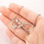 Personalized 2 Birth Flowers and 2 Names Infinity Necklace Gift for Her
