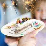 Personalized Ceramic Happy Birthday Party Floral Plate