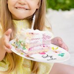 Personalized Ceramic Happy Birthday Party Floral Plate