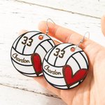 Gepersonaliseerde sport Baseball basketbal voetbal bengelen oorbellen met naam en nummer Game Day Gifts voor speler moeder