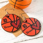 Gepersonaliseerde sport Baseball basketbal voetbal bengelen oorbellen met naam en nummer Game Day Gifts voor speler moeder