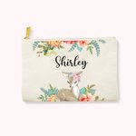 Personalisierte Fawn Canvas Federtasche mit Name
