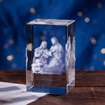 Personalized 3D Nativity Scene Photo Crystal Cube Keepsake Gift