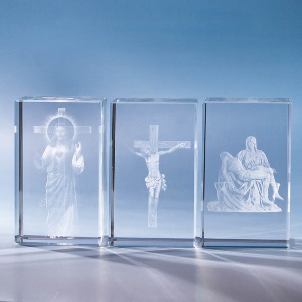 Personalized 3D Nativity Scene Photo Crystal Cube Keepsake Gift